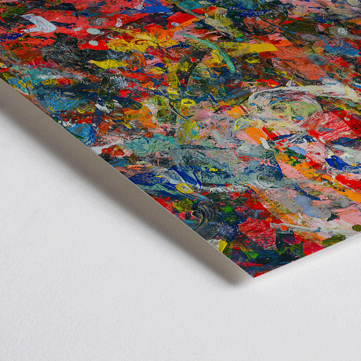 Closeup detail of Colorful abstract artwork and poster featuring intricate patterns and textures in Abstract Patchwork 2 by Anonymous