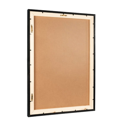 Black pine wood photo frame with elegant black finish, showcasing a classic and refined design suitable for displaying photos or artwork in home or office settings, full back picture