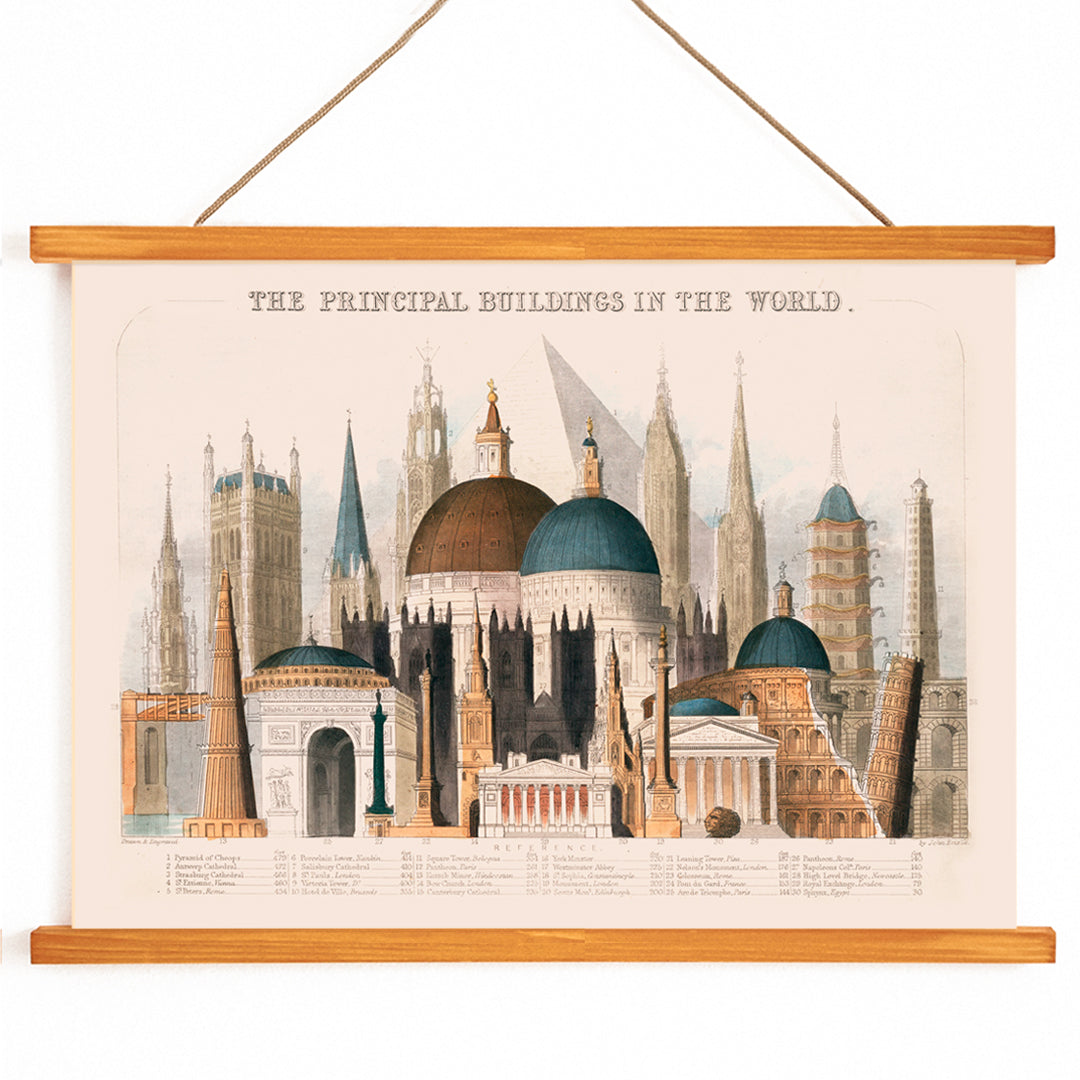 , with wooden magnetic frame on white background