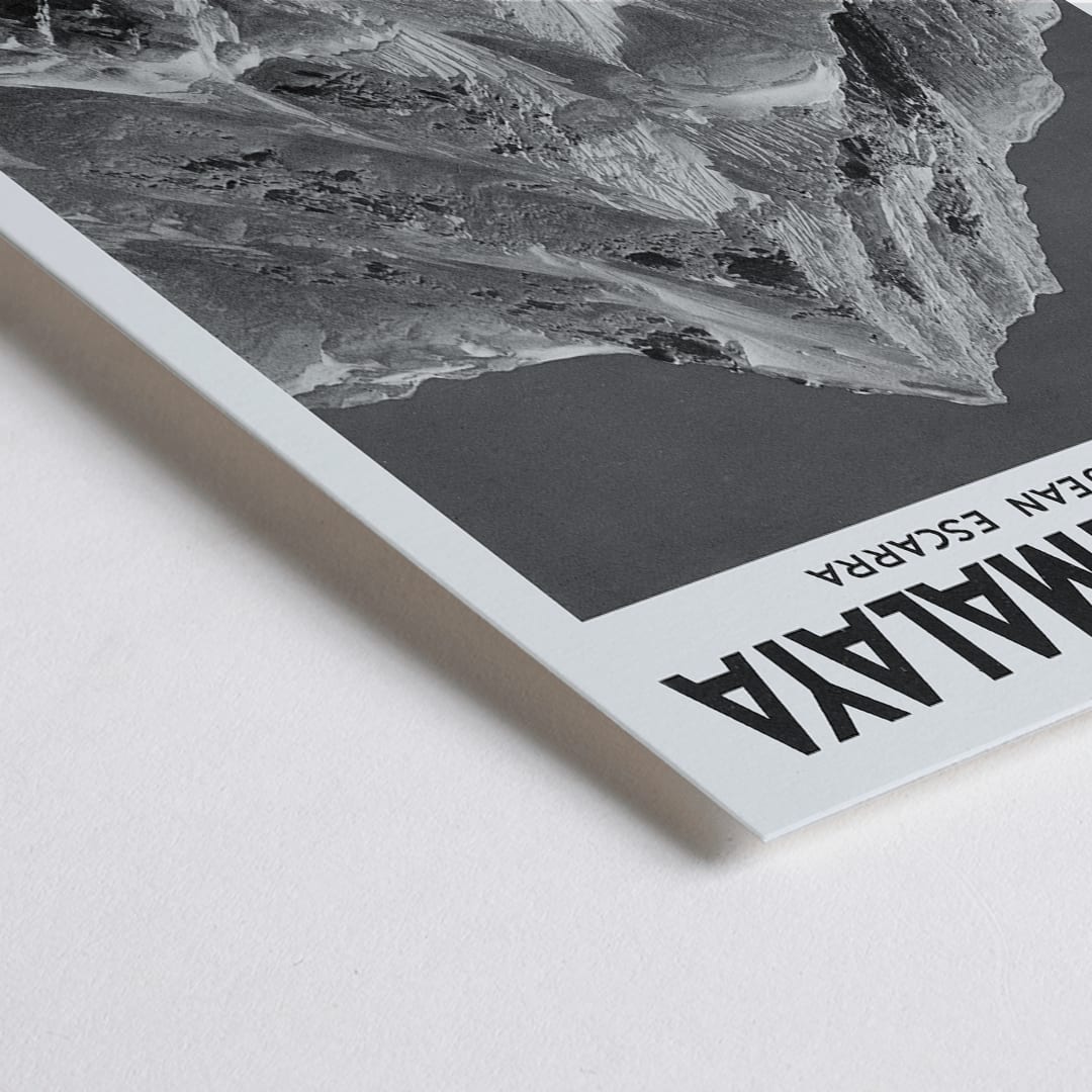 Closeup detail of Le Siniolchu peak viewed from Zemu Glacier by Vittorio Sella from Images de l Himalaya poster of the Himalayas